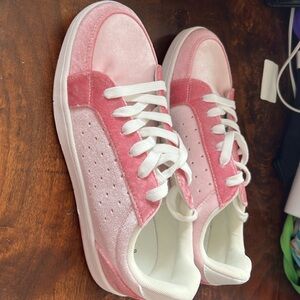 ASOS pink velvet sneakers brand new size US 11